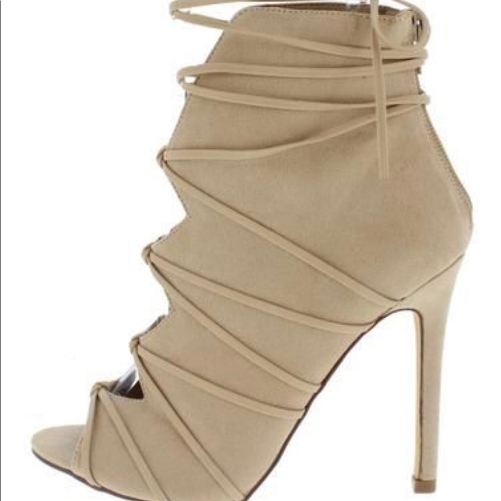 Tan heeled booties